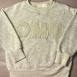 ZARA Pearl embellished sweatshirt OM💖 SZ 6
